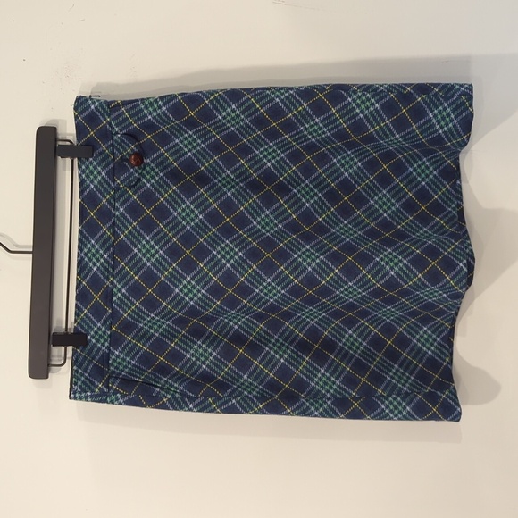 LL Bean Wool Plaid Skirt A-line Blue size 14 Petite - Picture 1 of 12